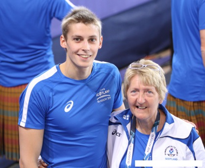 image at Commonwealth Games with coach Ann Dickson
