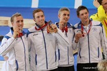 image of men's 4x200m freestyle silver medallists glasgow 2014 commonwealth games